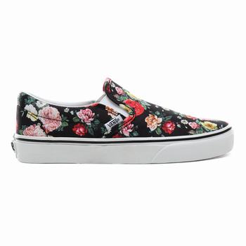 Női Vans Garden Floral Classic Slip-on Cipő VA4569703 Fekete/Fehér